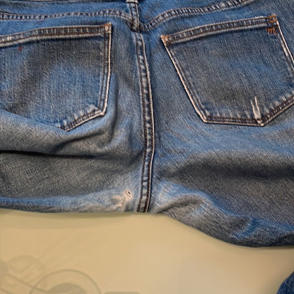 Madewell jeans 27 the slim boyjean blue distressed including crutch area - Picture 5 of 14